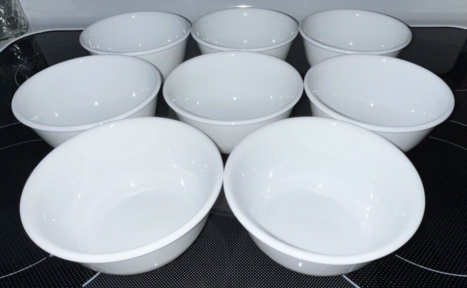 8 CORELLE VITRELLE Winter Frost White Cereal Bowls Fruit Dessert Berry