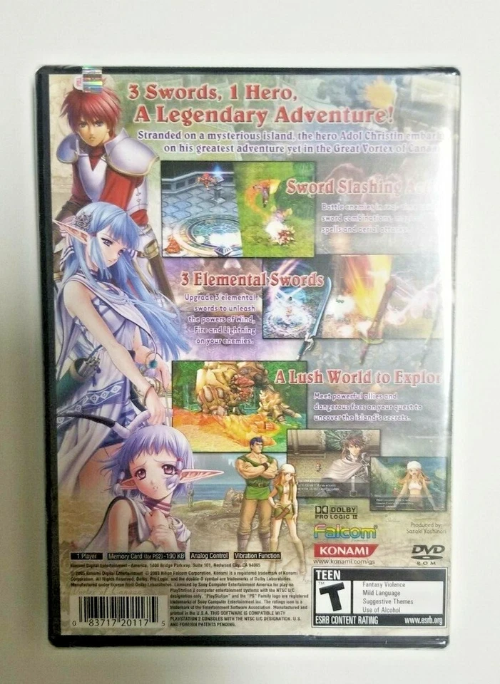 Ys: The Ark of Napishtim - Brand New (Sony PS 2) Brand New, Factory Sealed! - Image 2 of 3