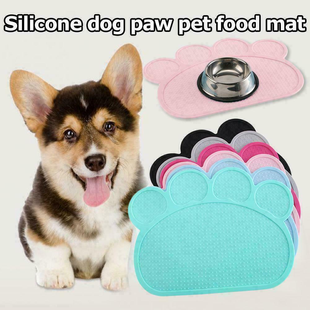Silicone Paw Pet Dog Cat Feeding Mat Pad Bed Dish Bowl Food Feed