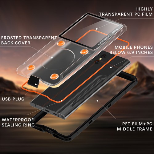 Universal Waterproof Underwater Phone Case Dry Cover Pouch Less 6.9" Smartphone - Picture 11 of 15