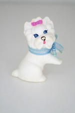 Mattel 1991 Barbie Pet Pal Friend White Terrier Puppy Dog Pink Blue Bow Toy 90s