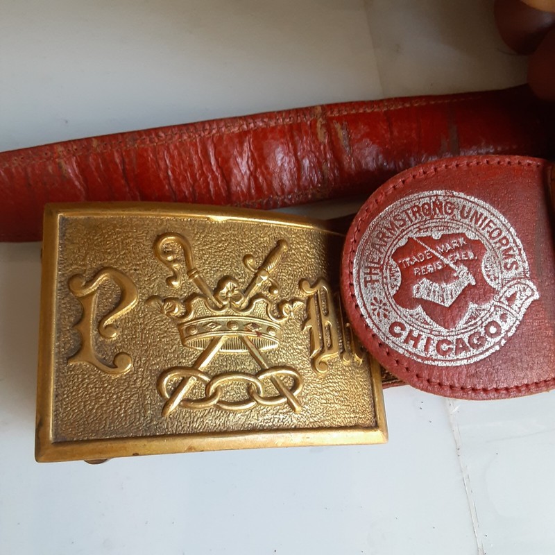  Odd Fellows Patriarchs Militant Pettibone Bros. Sword Belt Buckle With Belt