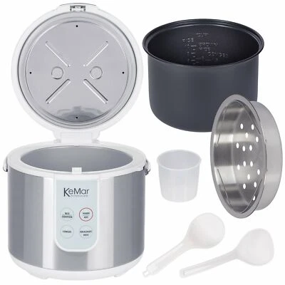 KEMAR KITCHENWARE Reiskocher Multikocher Keramiktopf Dampfgarer 1.8 Liter Warmhaltefunktion Reis