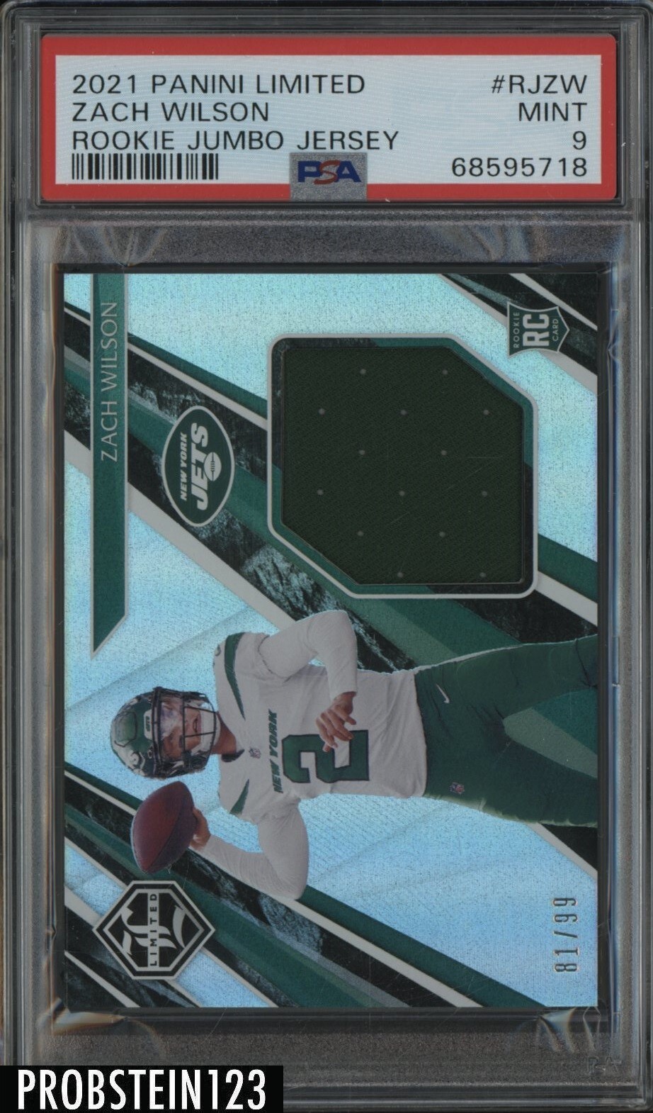 Zach Wilson Panini Limited Rookie Jumbo Jerseys #RJZW Base