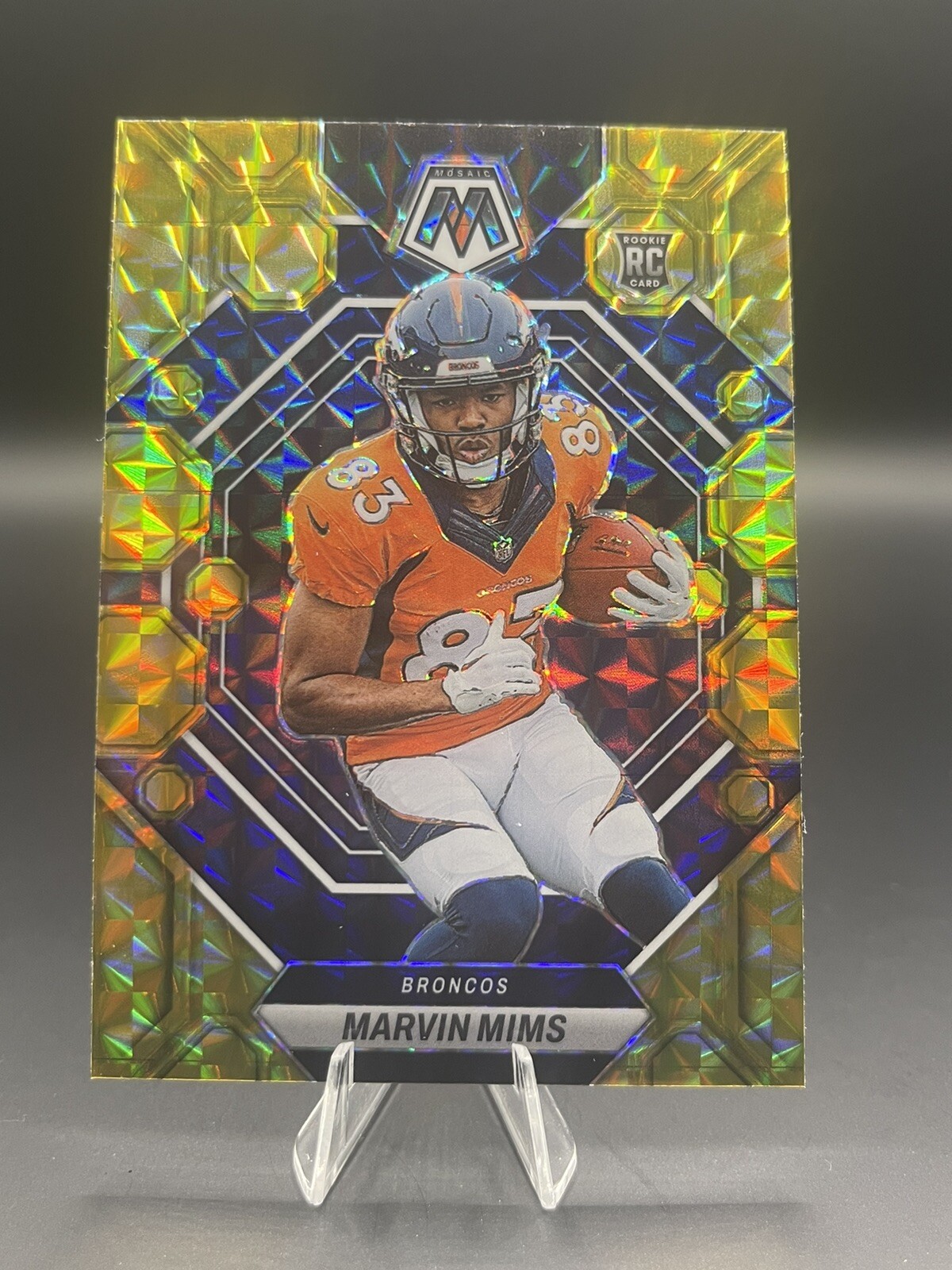 2023 Panini Mosaic Reactive Yellow Rookie Marvin Mims RC Denver Broncos #346