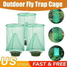 3 Pack Fly Trap Reusable Catcher Killer Cage Net Pest Bug Catch Hanging Horse