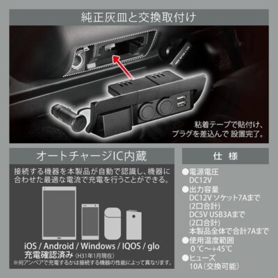 JDM Carmate Power Unit Hiace 200 TOYOTA BLACK 2 sockets 2 USB  