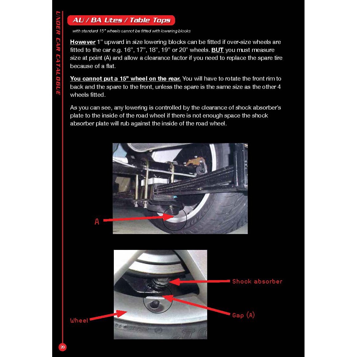 Lowering Blocks Kit Ford Falcon EA EB ED XG XH UTE VAN WAGON 1" (25mm