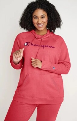 Champion Plus Size Powerblend Logo Hoodie Sweatshirt 1X, White #8094