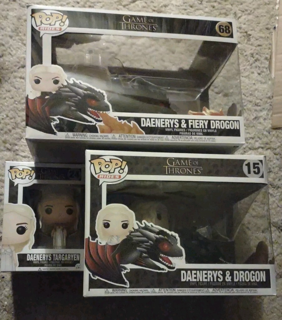 Funko Pop Game of Thrones Daenerys 24 Throne 75 W/ Fiery Dragon 68