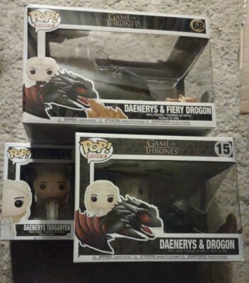 Funko Pop Game of Thrones Daenerys 24 Throne 75 W/ Fiery Dragon 68