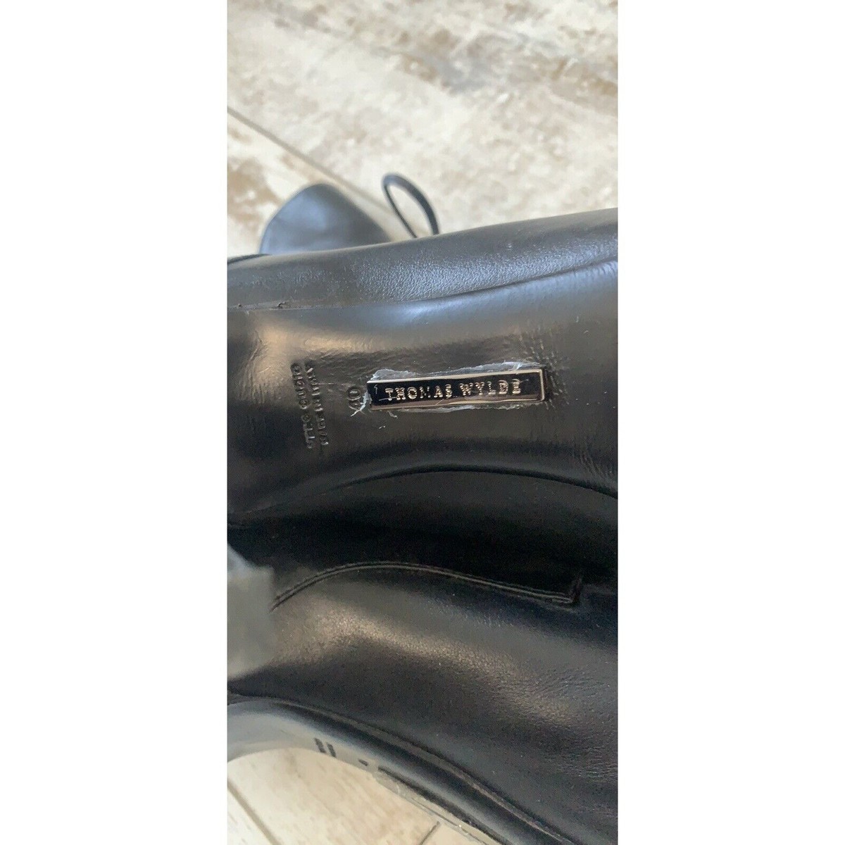 Thomas Wylde Black Leather High Heel Boots Booties Size 40