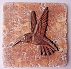 Hummingbird tile mold plaster cement casting plastic mould 6" x 6" x 1/3"