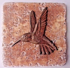 Hummingbird tile mold plaster cement casting plastic mould 6" x 6" x 1/3"