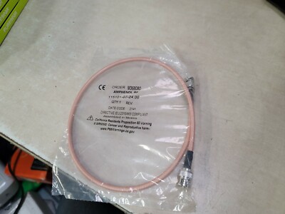 Sealed Amphenol RF 115101-07-24.00 Cable BNC ST plug to BNC ST plug