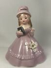 Vintage Josef Originals Church Bell Girl Holding Bible Figurine 3 3/4" tall