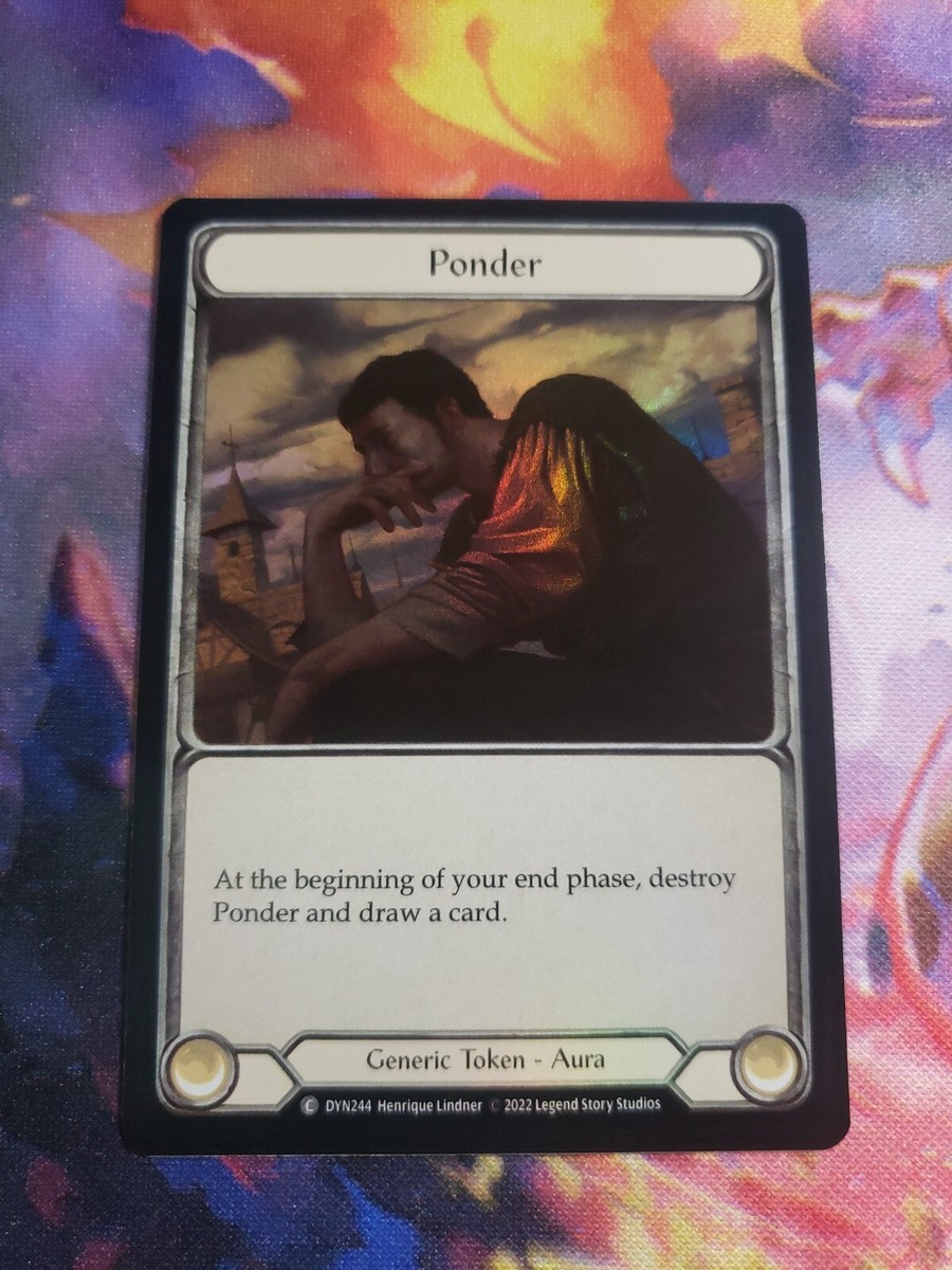 Ponder Rainbow Foil Token NM Flesh and Blood Dynasty FAB | eBay