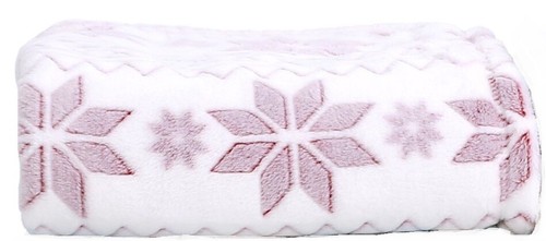 Red Snowflake Textured Velvet Plush Blanket Throw 50" x 60"