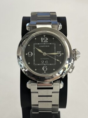 Cartier Pasha Black Dial Stainless Steel Automatic 35mm Watch 2475