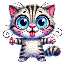 Wall Decal Sticker Funny Cat Wall Sticker 18X18cm Large