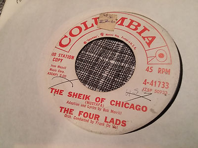 The Four Lads 45 The Sheik of Chicago/Two Other People Columbia Promo Popcorn