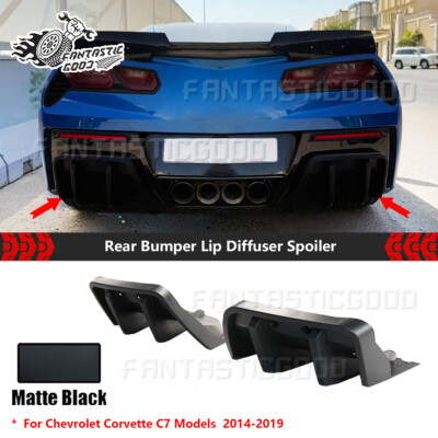 For Chevrolet Corvette C7 2014-2019 Matte Black Rear Bumper Lip Diffuser Spoiler
