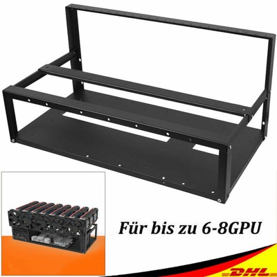 Mining Rig 8 GPU Bracket Alu Mining Frame Open Case Miner Gehäuse DE