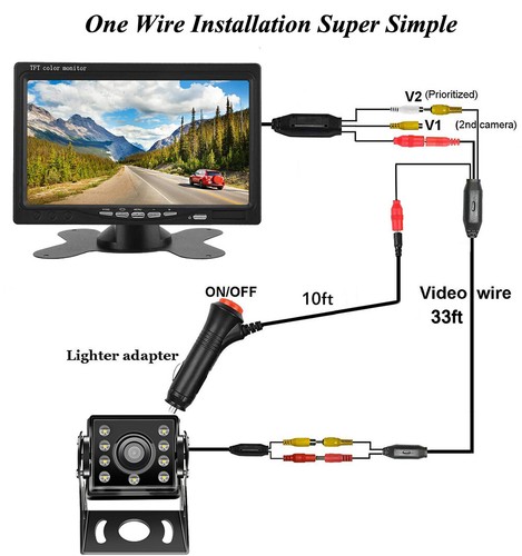 tft lcd backup camera wiring brands