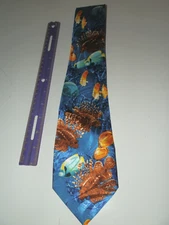 Steven Harris Men's Necktie Novelty Tropical Fish 100% Polyester 58"