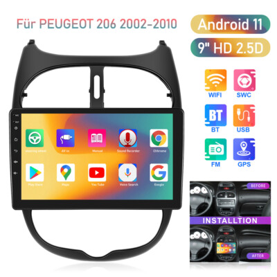 Für Peugeot 206/206CC 2002-2010 Android 11.0 Autoradio GPS Navigation WIFI RDS