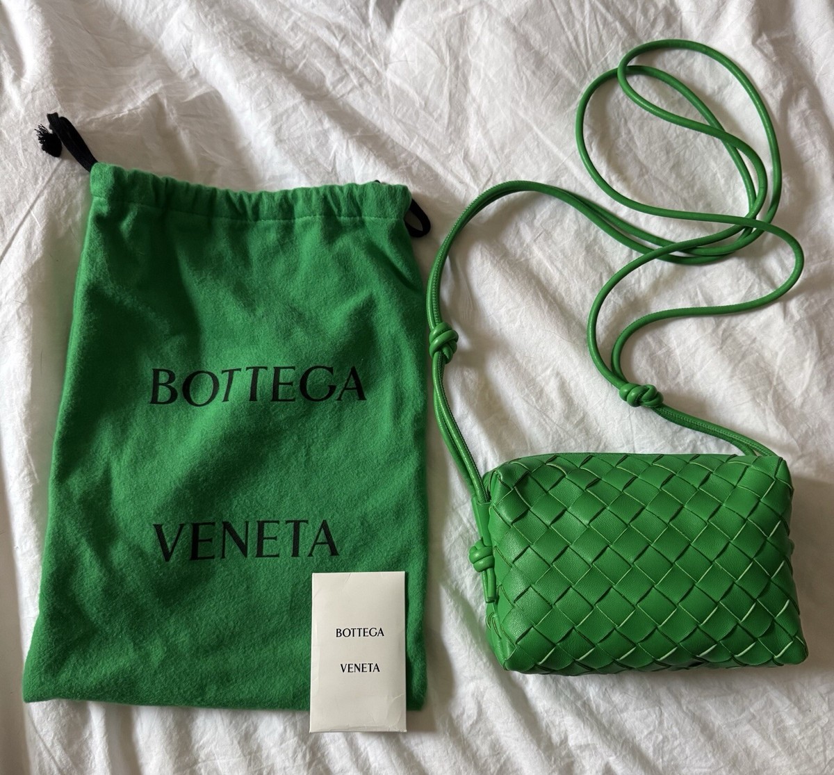 BOTTEGA VENETA Mini Loop Intrecciato Camera Bag Parakeet $2100 | eBay