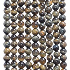 6MM TIGER EYE GEMSTONE GRADE AA ROUND LOOSE BEADS 15"