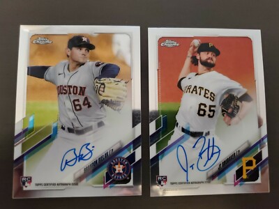 2021 Topps Chrome JT Brubaker #RA-JTB & Brandon Bielak #RA- BBI RC Autograph.