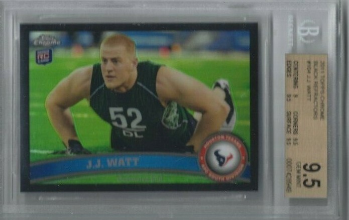 2011 TOPPS CHROME #104 J.J. WATT BGS 9.5 GEM MINT BLACK REFRACTOR #'D/299 RC