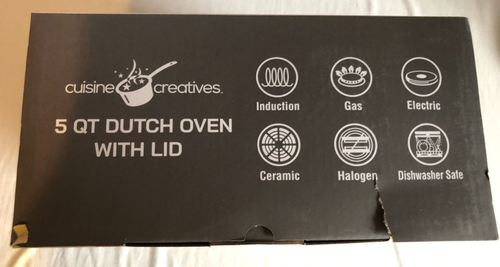 Modern Cookware Cuisine Creatives 5qt Dutch Oven With Lid NEW - Afbeelding 2 van 9
