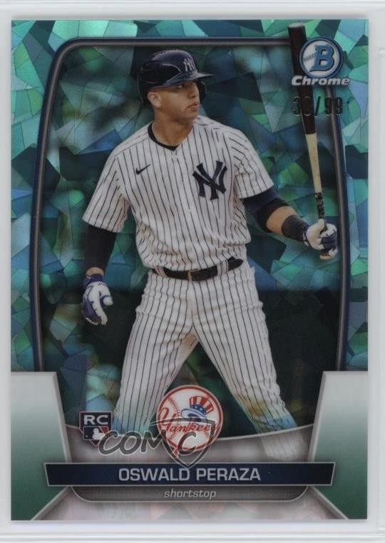 2023 Bowman Chrome Sapphire Edition Aqua 30/99 Oswald Peraza #44 1d0h