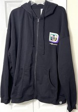 Walt Disney World Embroidered Retro Zip Up Hoodie Black Size XL