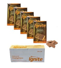 576 Natural Wood Firelighter Cubes Easy BBQ Fire Starter Paraffin Wax Sawdust 0.07 per lighter