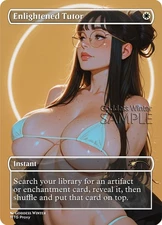 MTG - Enlightened Tutor - Fanart Borderless Style - EDH / Playtest