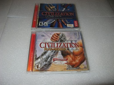 Sid Meier's Civilization III 3 Lot Of 2 PC Games Conquest & Play The World