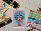 One Of a Kind ACEO Original Art Card - DuckyArts "Classic Clown" 2026 2 of 2 — photo 1