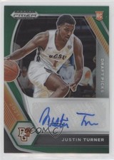 2021-22 Panini Prizm Draft Picks Green Justin Turner #DP-JTU Auto w5c