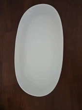 French White Corningware F-7-B Oval Casserole 10 x 6 x 1 3/4 - EUC