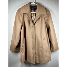 Pendleton 100 Wool Coat heavy Camel Women's 4P Vintage Made in USA Lined