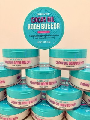 NEW Trader Joe s CACAI OIL BODY BUTTER Pink Dragonfruit Jasmine Scent LIMITED