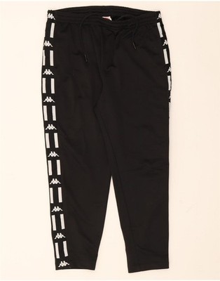 KAPPA Mens Graphic Tracksuit Trousers Medium Black Polyester DB15