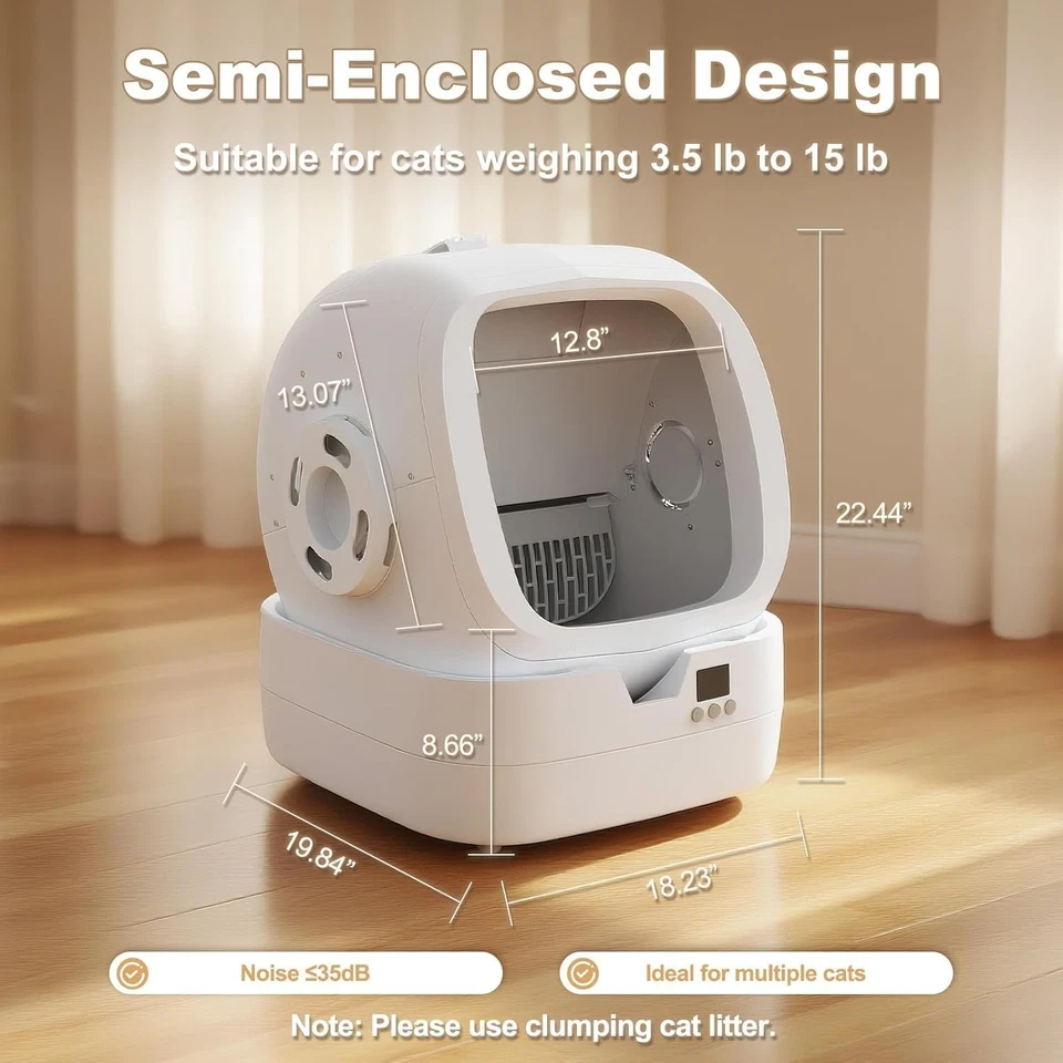 Caja de arena autolimpiante, caja de arena automática grande para gatos autolimpiante para gatos Foto 4 de 4