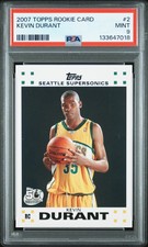 2007 TOPPS ROOKIE CARD #2 KEVIN DURANT ROOKIE RC PSA 9. rookie card picture