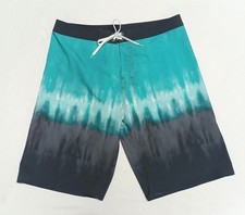 Burnside Mens 21" Length Board Shorts Size 34 - Blue/Gray/ Teal Tye Dye