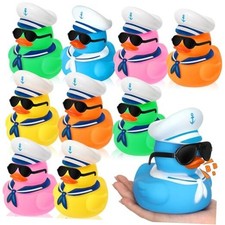 10 Pcs 5 Inch Large Rubber Ducks with Sunglasses Cruise Rubber Duck Bulk